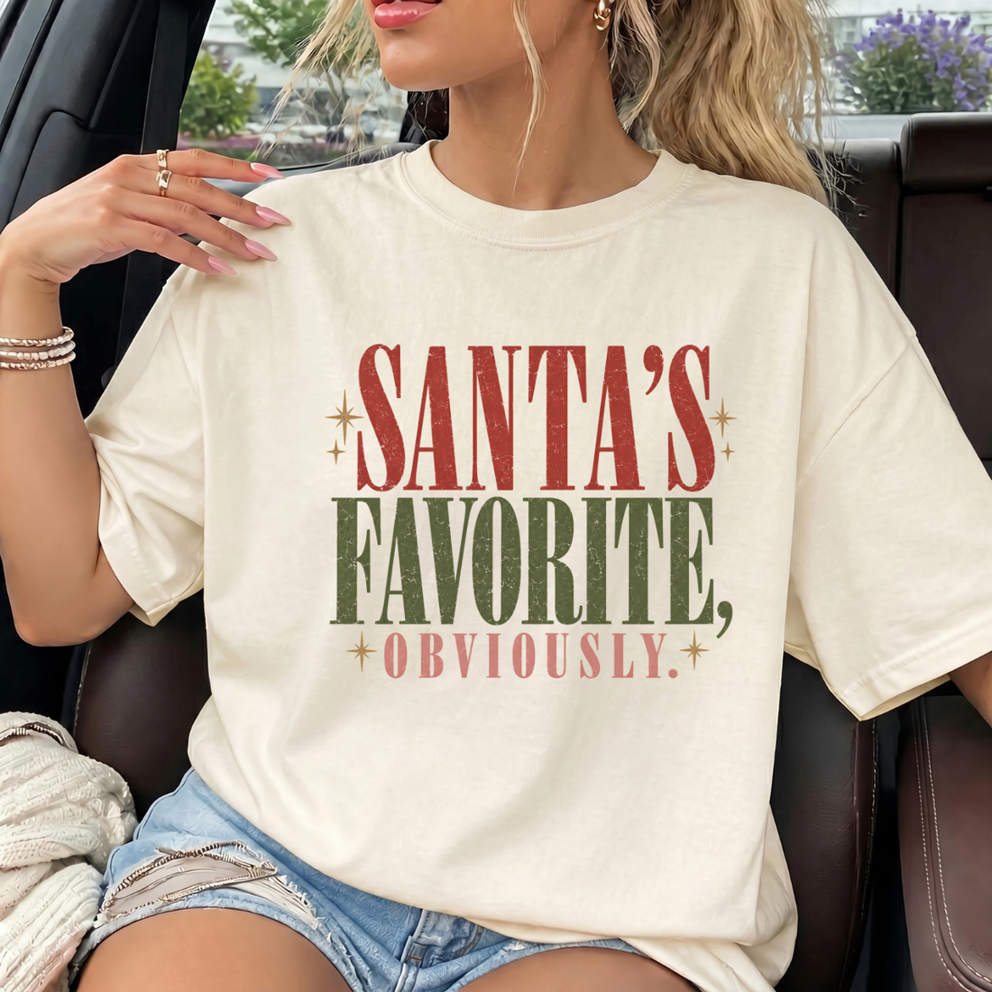 Santa's Favorite Comfort Colors Tee