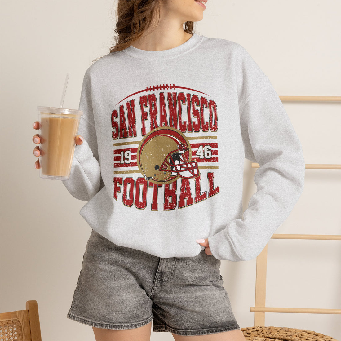 San Francisco Football Vintage Crewneck Sweatshirt