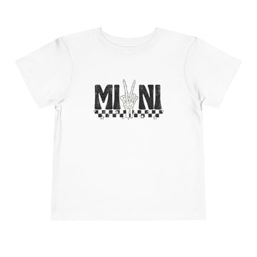 Toddler Tee – "Mini" Peace Sign Checkerboard Graphic