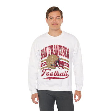 San Francisco Vintage Football Crewneck Sweatshirt